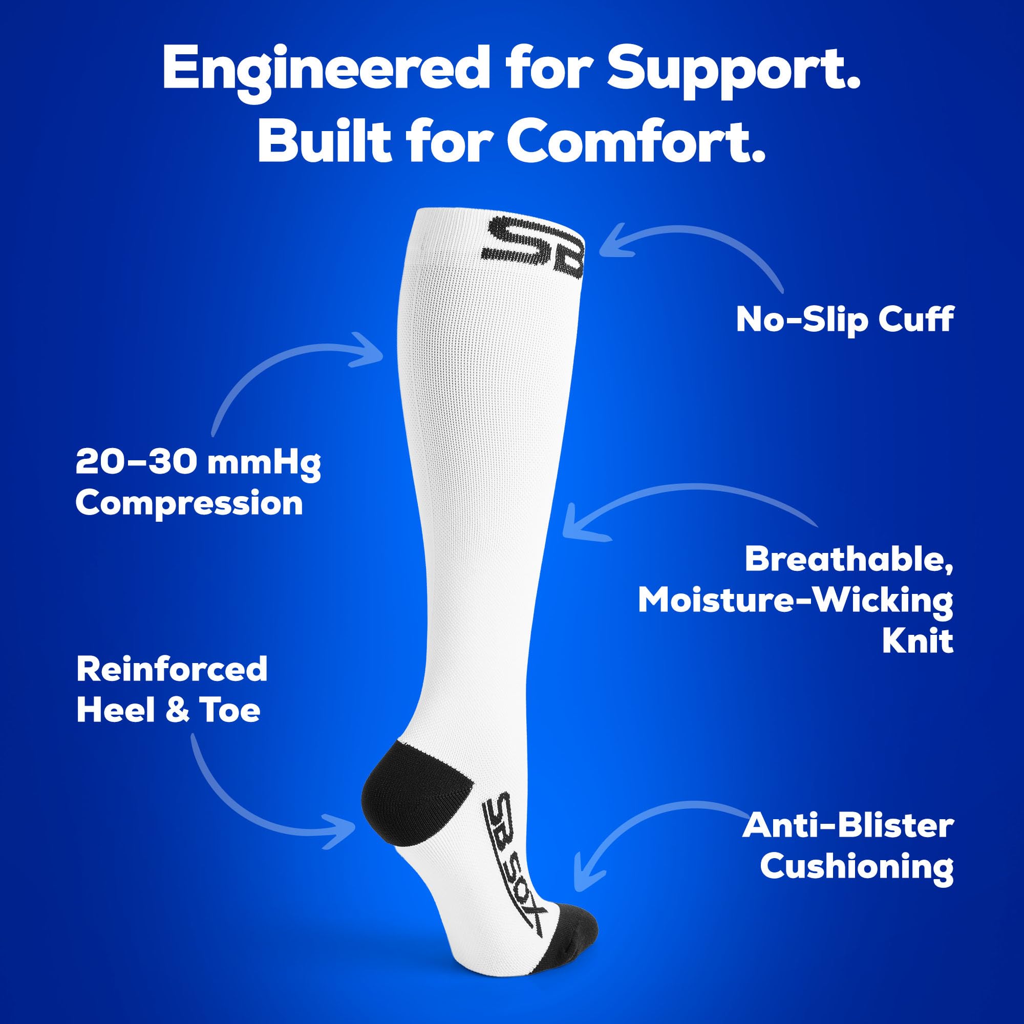 SB SOX primer plano del tejido transpirable, beneficio de ventilación