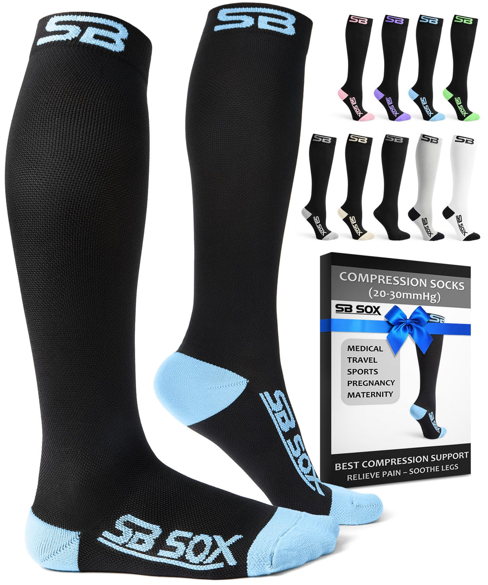 SB SOX vista frontal del empaque mostrando color y talla, comodidad inmediata