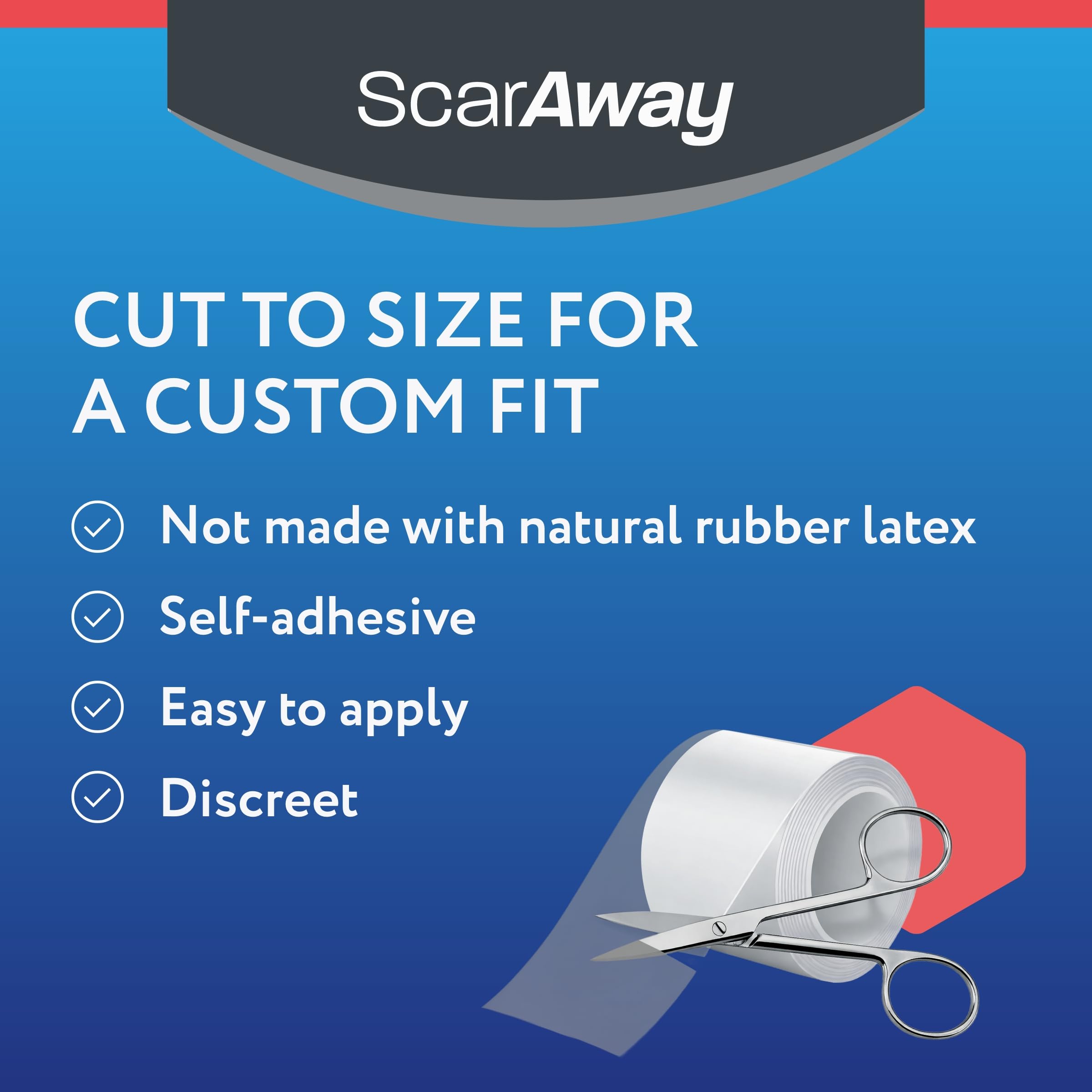 ScarAway cinta recortable cortada con tijeras para ajuste personalizado