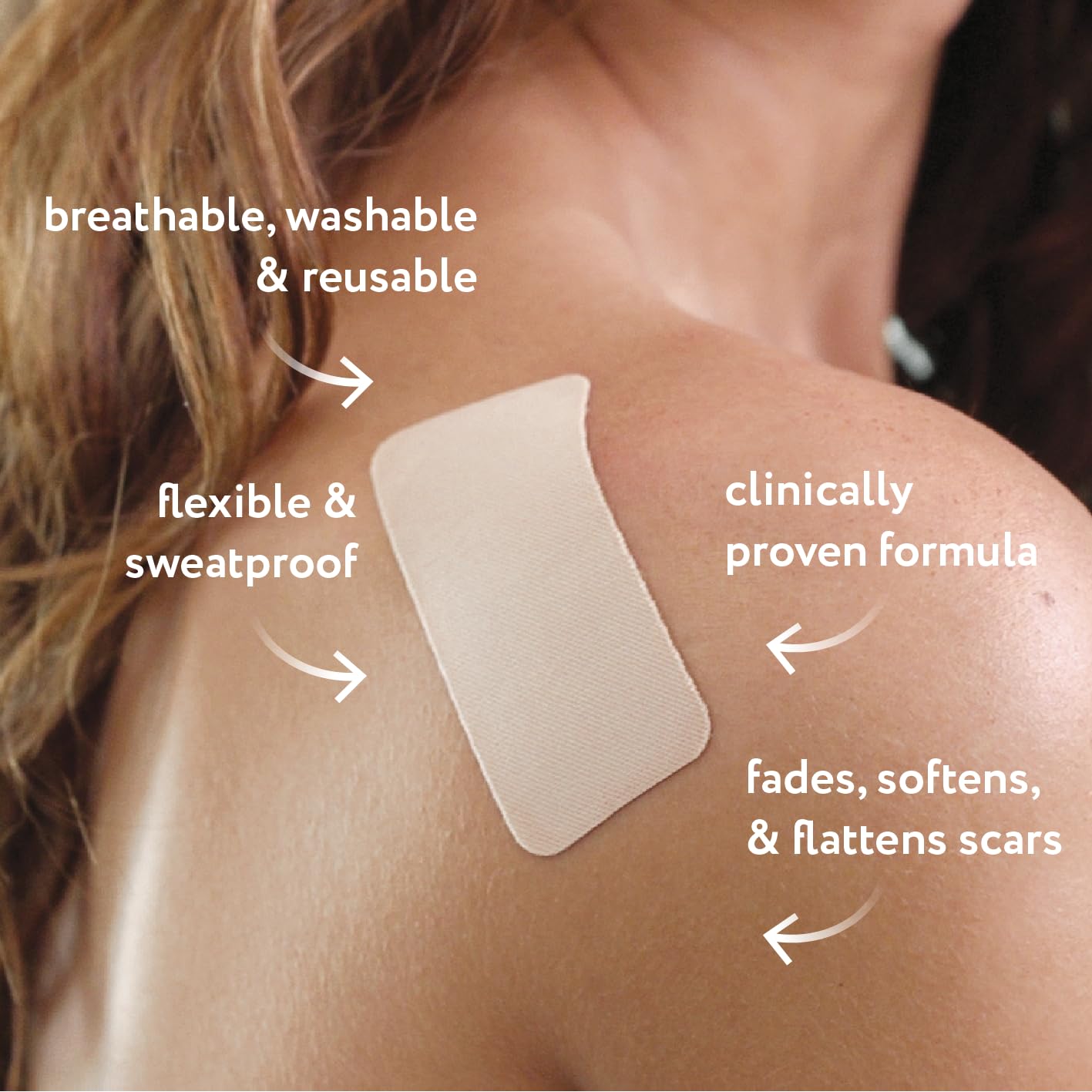 ScarAway primer plano de la textura de silicona que muestra suavidad protectora