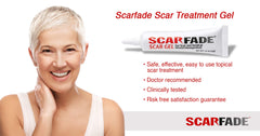ScarFade etiqueta legible que muestra instrucciones y beneficios