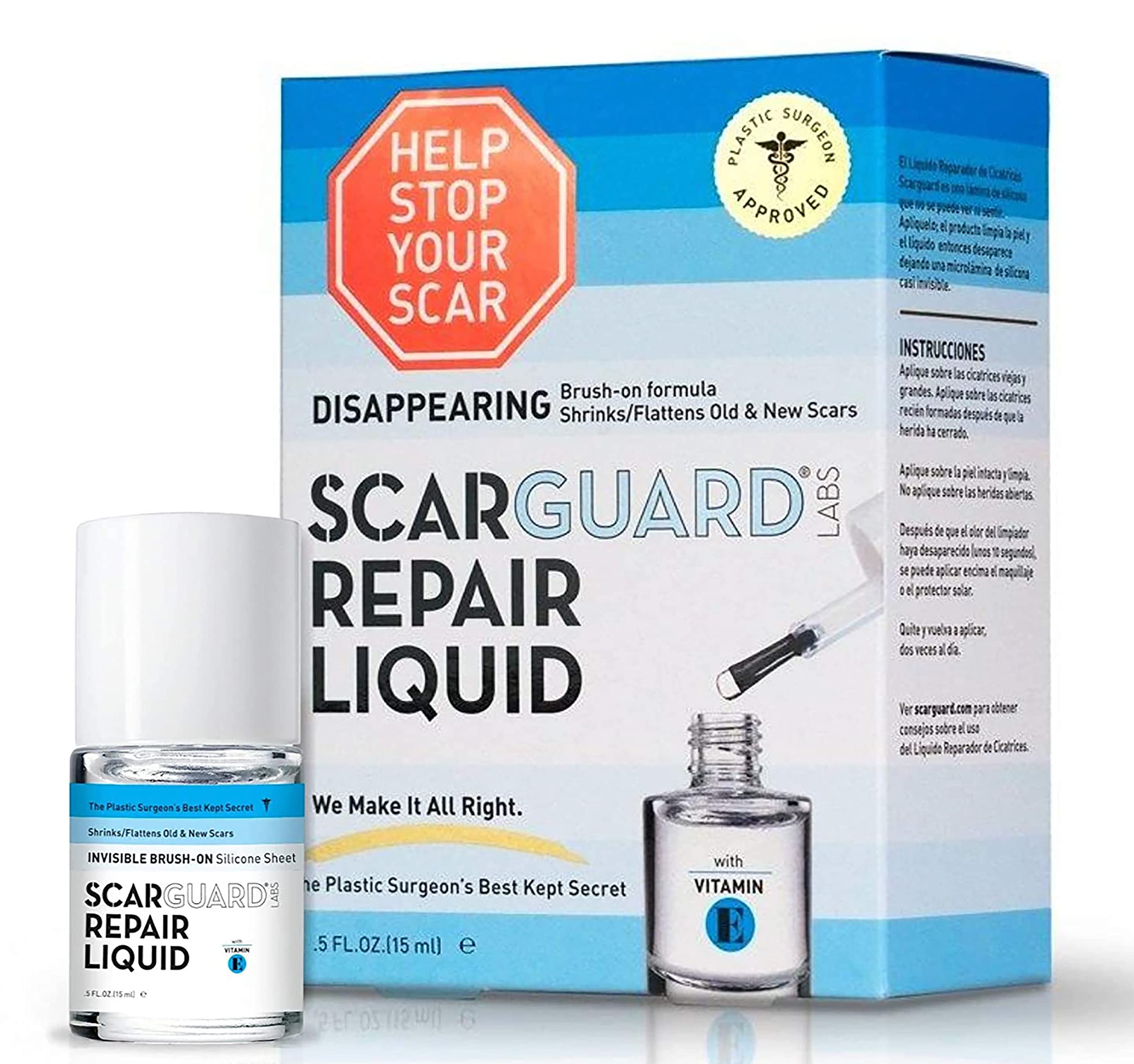 ScarGuard envase frontal mostrando diseño y practicidad