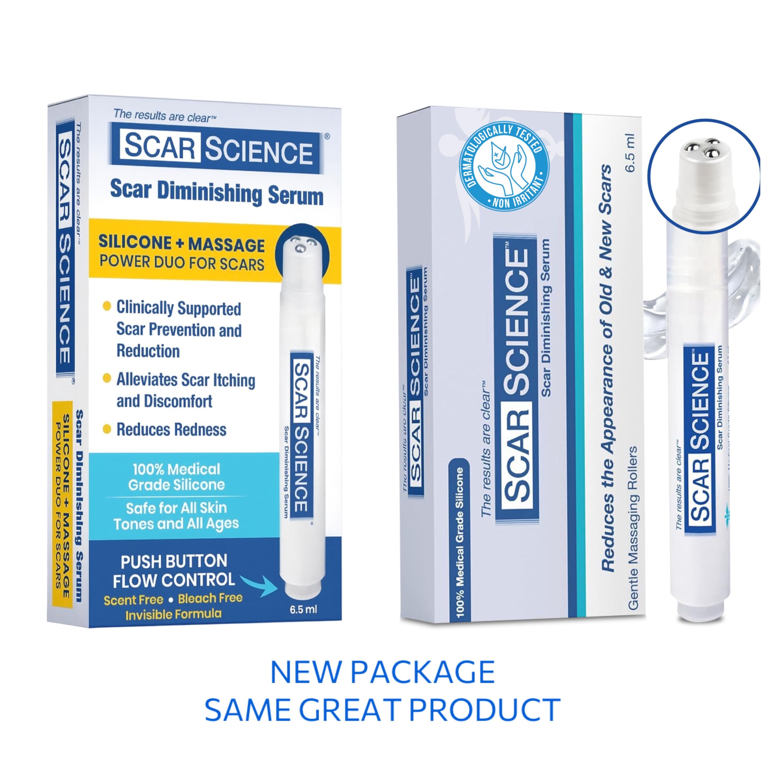 ScarScience etiqueta con lista de ingredientes y beneficios claros