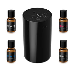 ScentBots difusor frontal negro mostrando diseño elegante y compacto