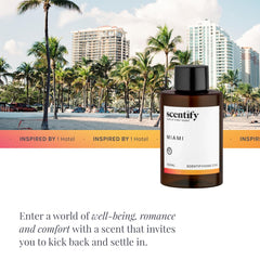 Frasco Scentify Miami junto a elementos cotidianos para escala visual
