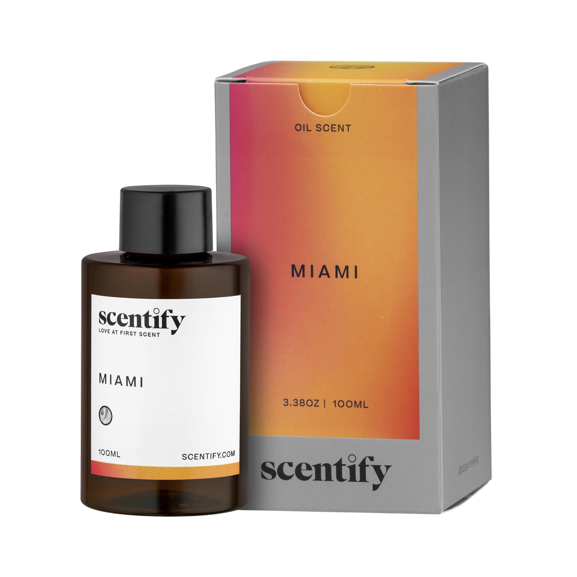 Scentify frasco ámbar Miami en estantería, aporta lujo y protección