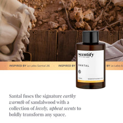 Scentify frasco 100ml junto a objetos cotidianos para referencia de tamaño