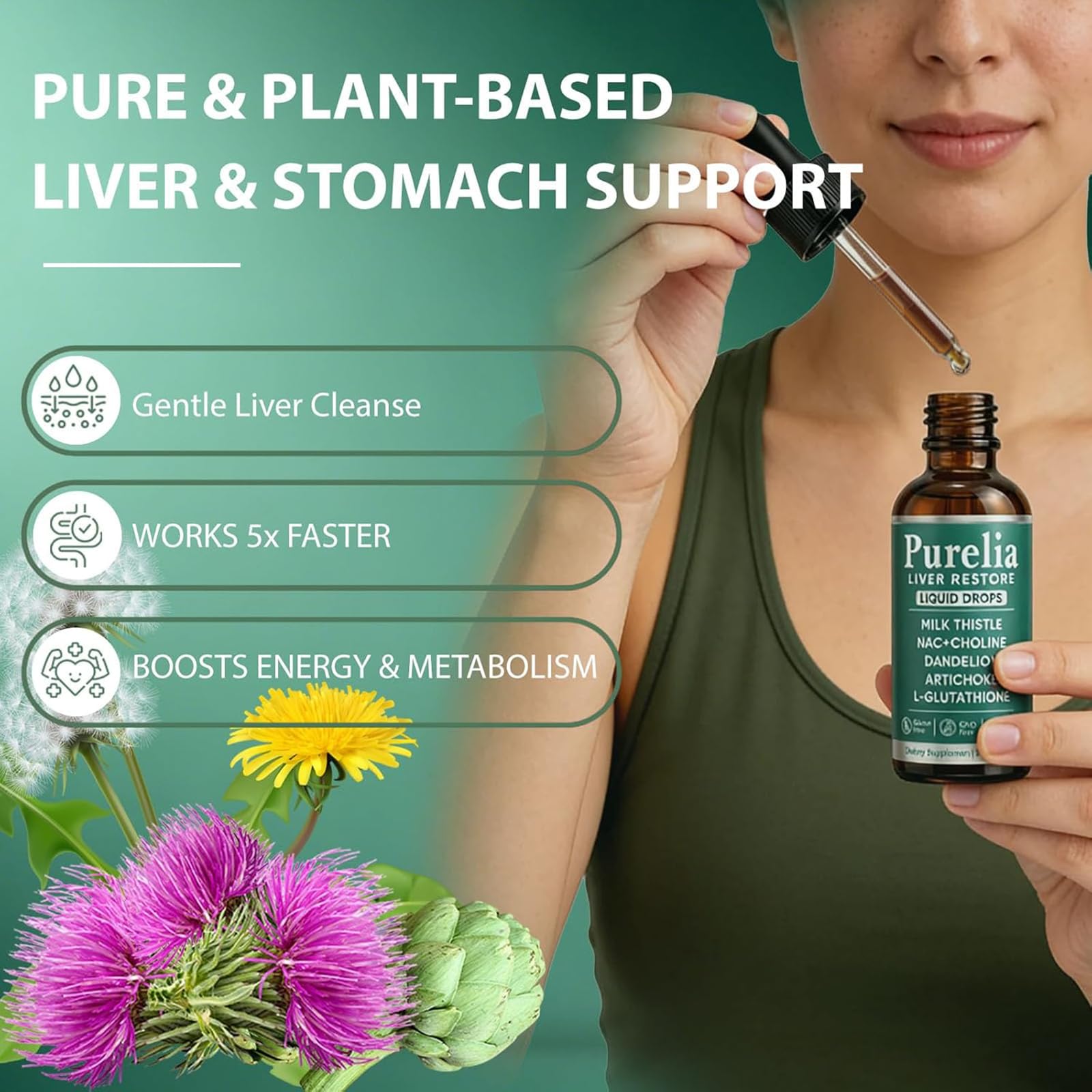 Persona usando SCEZROB Purelia sublingual para absorción rápida y práctica