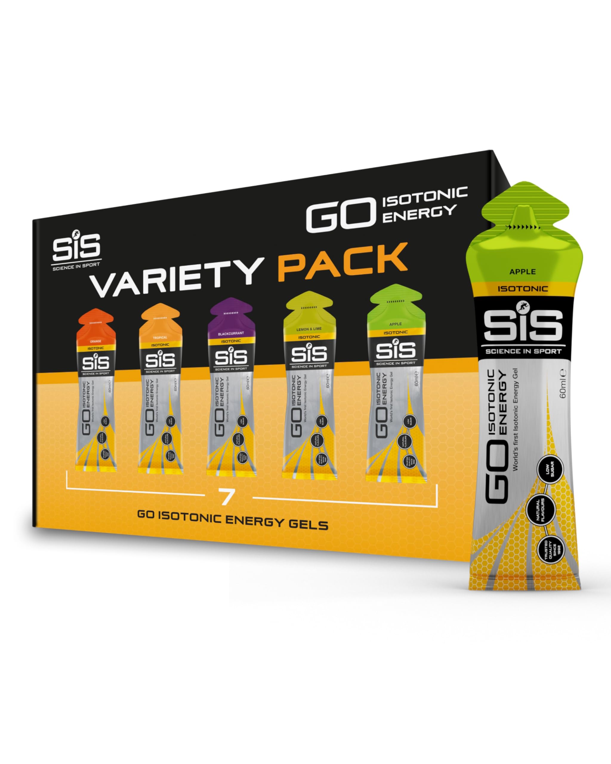 Science in Sport gel GO frontal del envase mostrando la marca y conveniencia