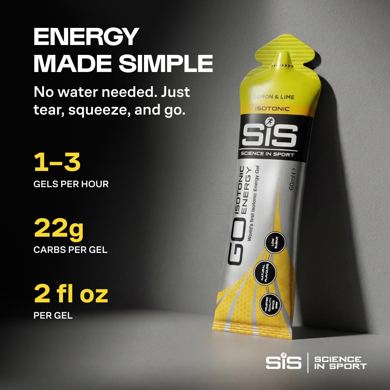Science in Sport gel en uso por ciclista aportando energía inmediata