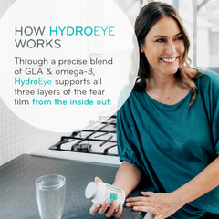 ScienceBased Health HydroEye cápsulas blandas en primer plano mostrando textura y fácil ingestión
