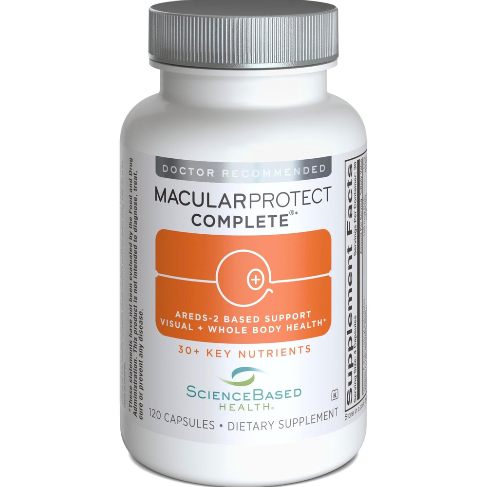 ScienceBased Health botella frontal del suplemento para salud macular y beneficio ocular