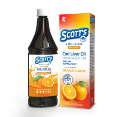 SCOTT'S EMULSION botella frontal mostrando tamaño y practicidad