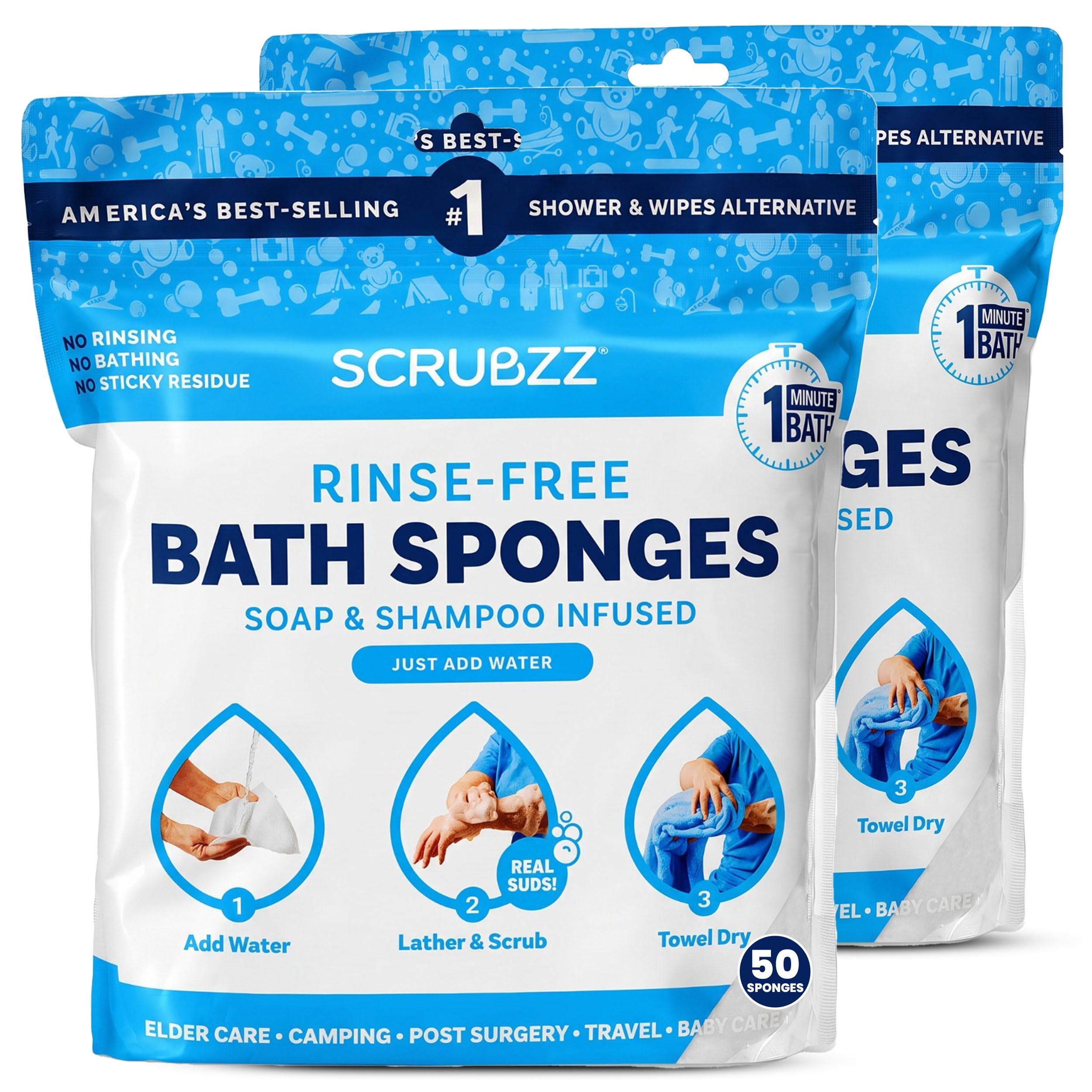 Scrubzz pack frontal mostrando el diseño y cantidad útil