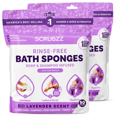 Scrubzz frente del paquete mostrando las 2 unidades y aroma lavanda para higiene práctica