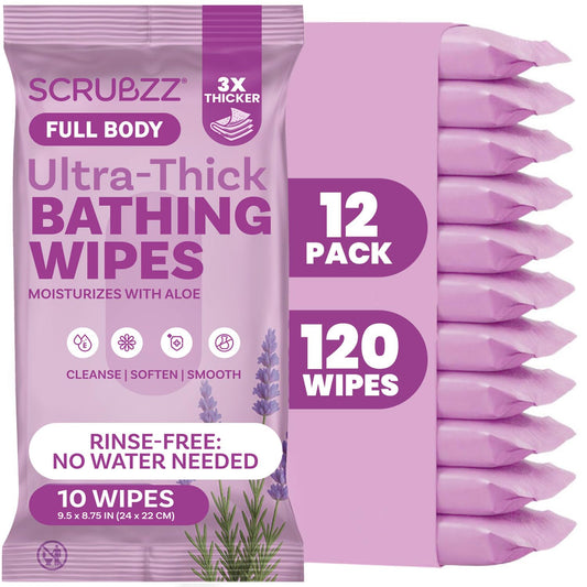 Scrubzz paquete frontal mostrando 12 packs y beneficio de suministro prolongado