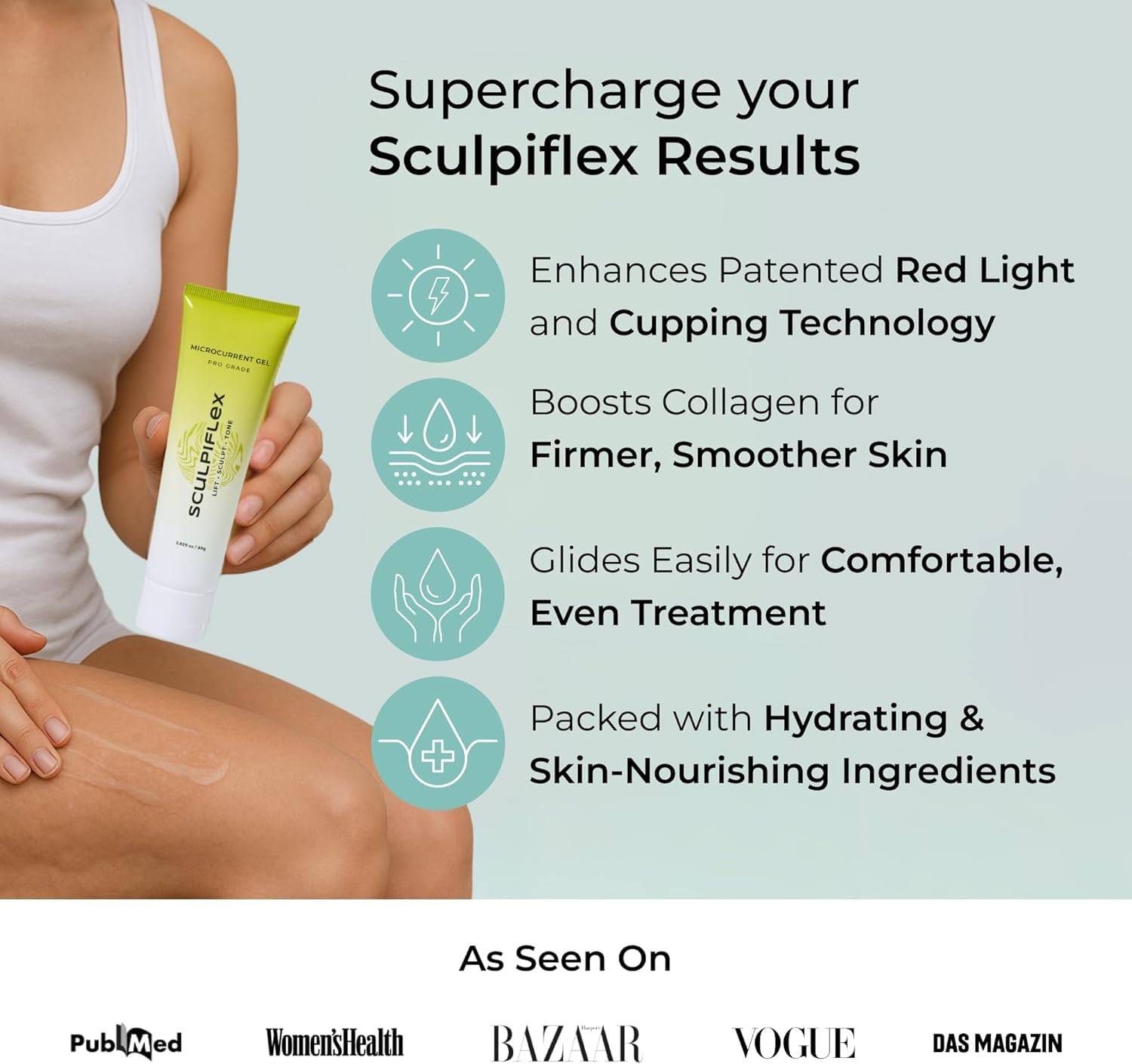 SCULPIFLEX tubo de gel 3X que facilita deslizamiento y nutre la piel