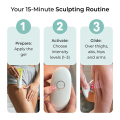 SCULPIFLEX gel comparado con objeto cotidiano para referencia de tamaño
