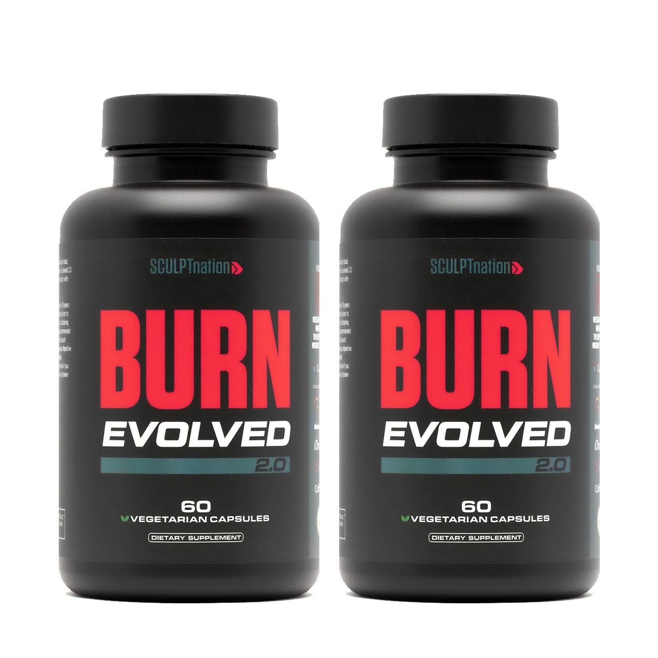 Sculpt Nation botella frontal mostrando el envase y ventaja de fórmula en cápsulas