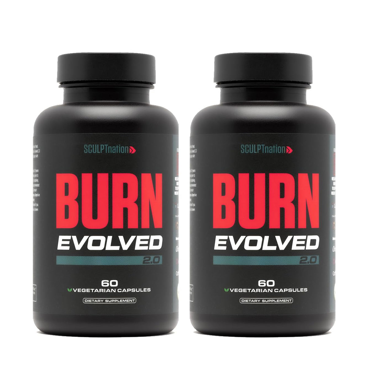 Sculpt Nation botella frontal mostrando el envase y ventaja de fórmula en cápsulas