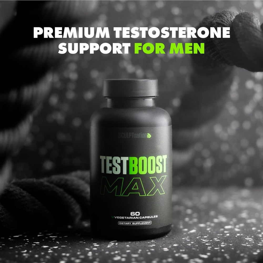 Sculpt Nation Test Boost Max botella en mano para comparar tamaño y facilidad