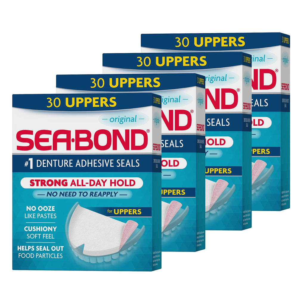 Sea-Bond empaque frontal mostrando 4 paquetes y beneficio de suministro