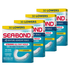 Sea-Bond empaque frontal mostrando el pack de 4 cajas para confianza todo el día