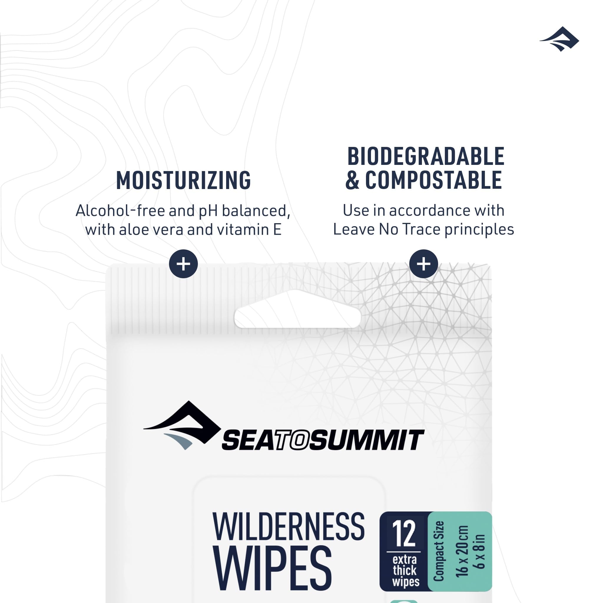 Sea to Summit etiqueta con aloe y vitamina E que muestra ingredientes humectantes