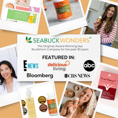 SeabuckWonders empaque lateral con lista de ingredientes y certificaciones
