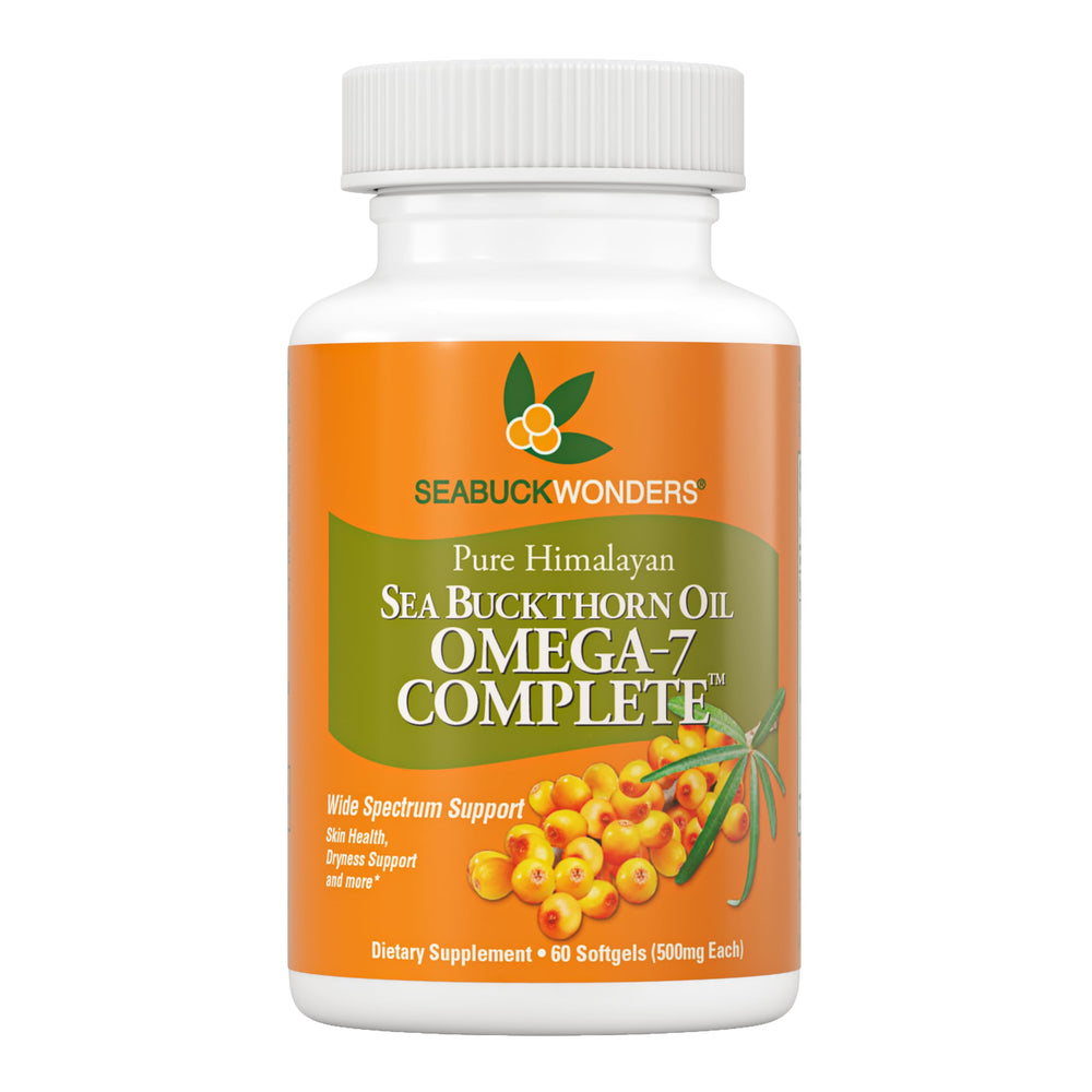 SeabuckWonders envase frontal que destaca aceite orgánico y beneficios