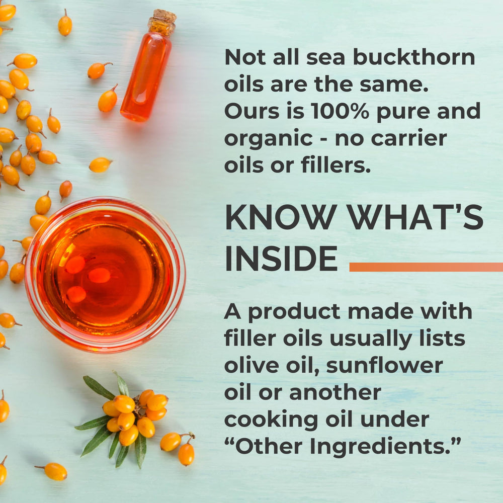 SeabuckWonders gota de aceite resaltando pureza y perfil lipídico