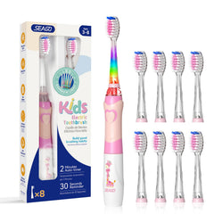 SEAGO cepillo infantil rosa vista frontal, diseño atractivo para motivar cepillado