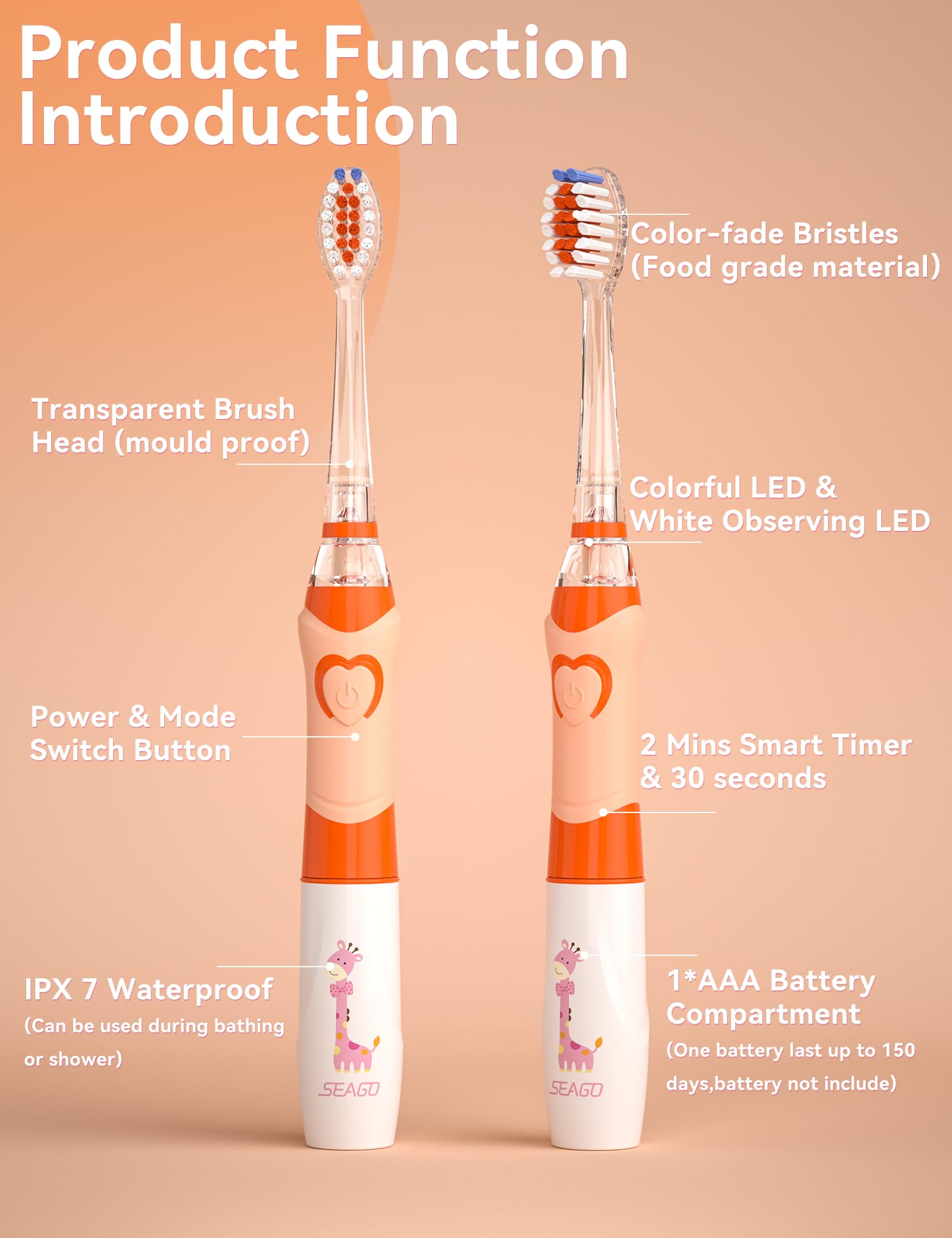 SEAGO luz LED suave mostrando dientes y ayudando a inspeccionar