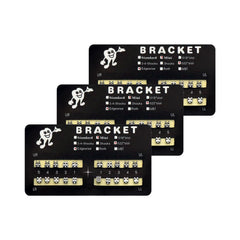 SEAVERRS vista frontal del paquete de 60 brackets plateados con beneficio de organización por kits