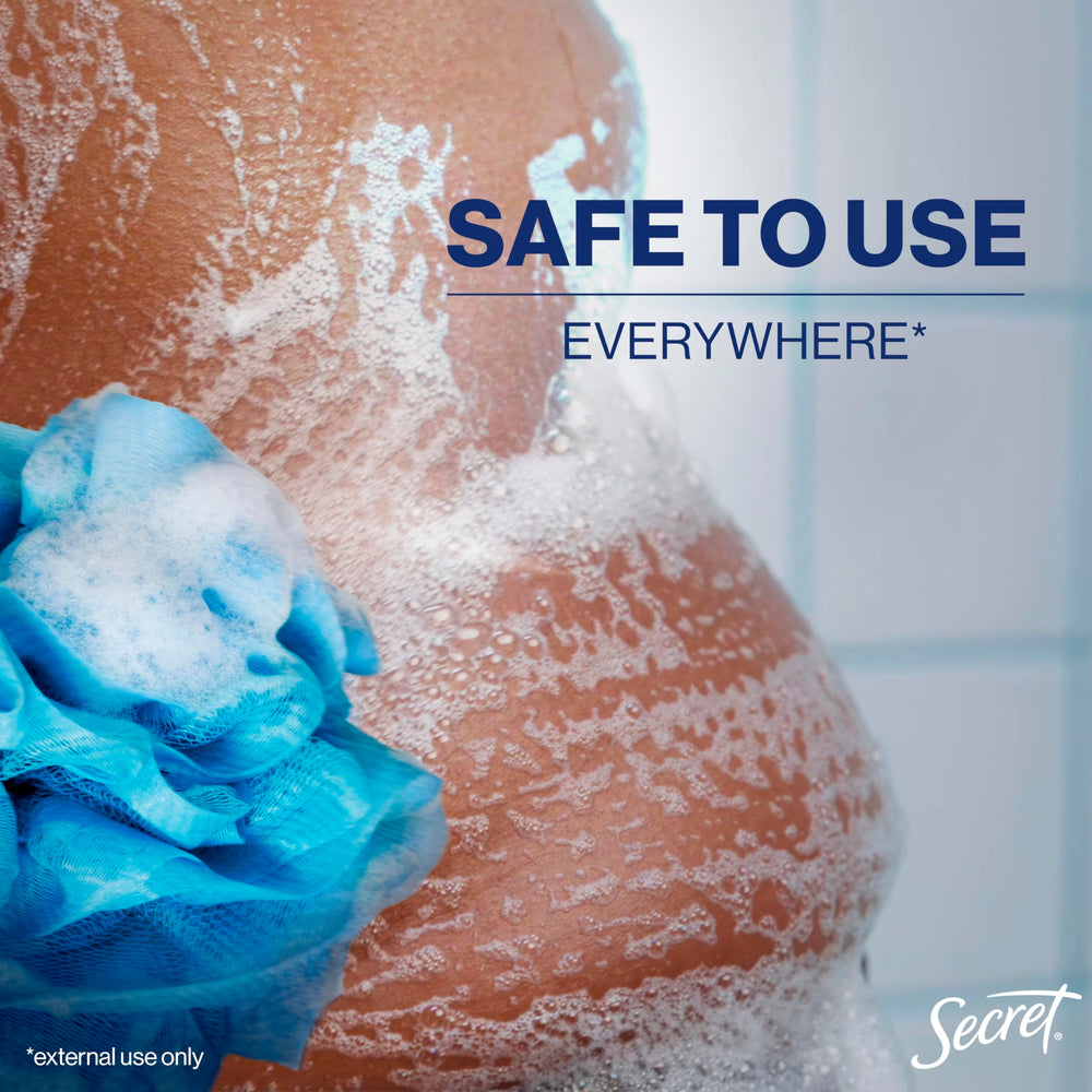 Secret etiqueta con ingredientes y pH balanceado visible
