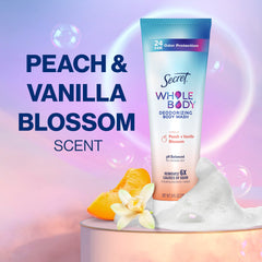 Secret representación de melocotón y vainilla que sugiere aroma suave