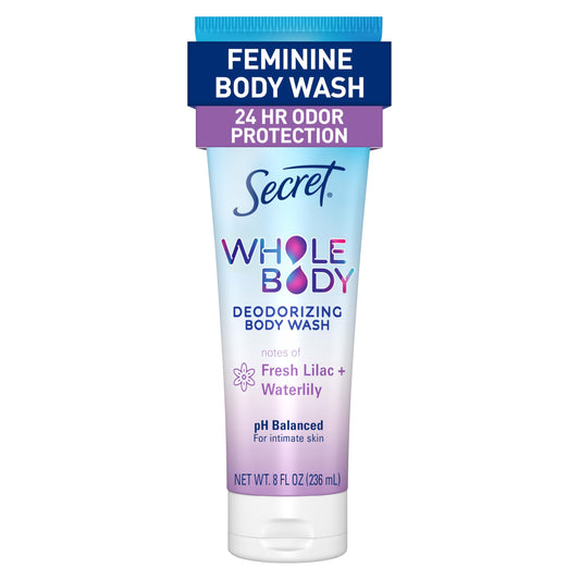 Secret botella frontal mostrando fragancia lilac & waterlily y frescura prolongada