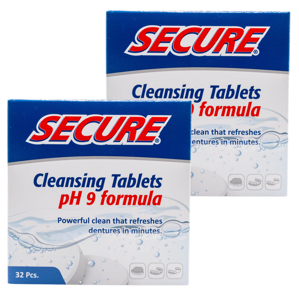 Secure empaque frontal mostrando 64 tabletas y beneficios visibles