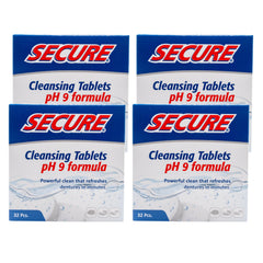 Secure empaque frontal de 128 tabletas para limpieza eficaz y almacenamiento seguro