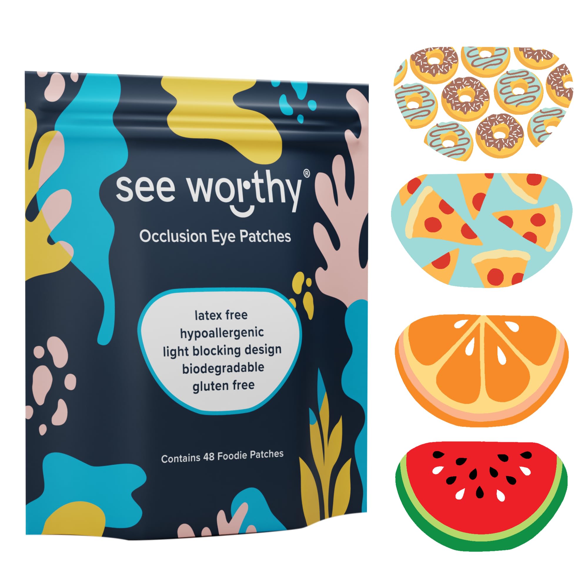See Worthy Foodie empaque frontal mostrando cantidad y diseño útil