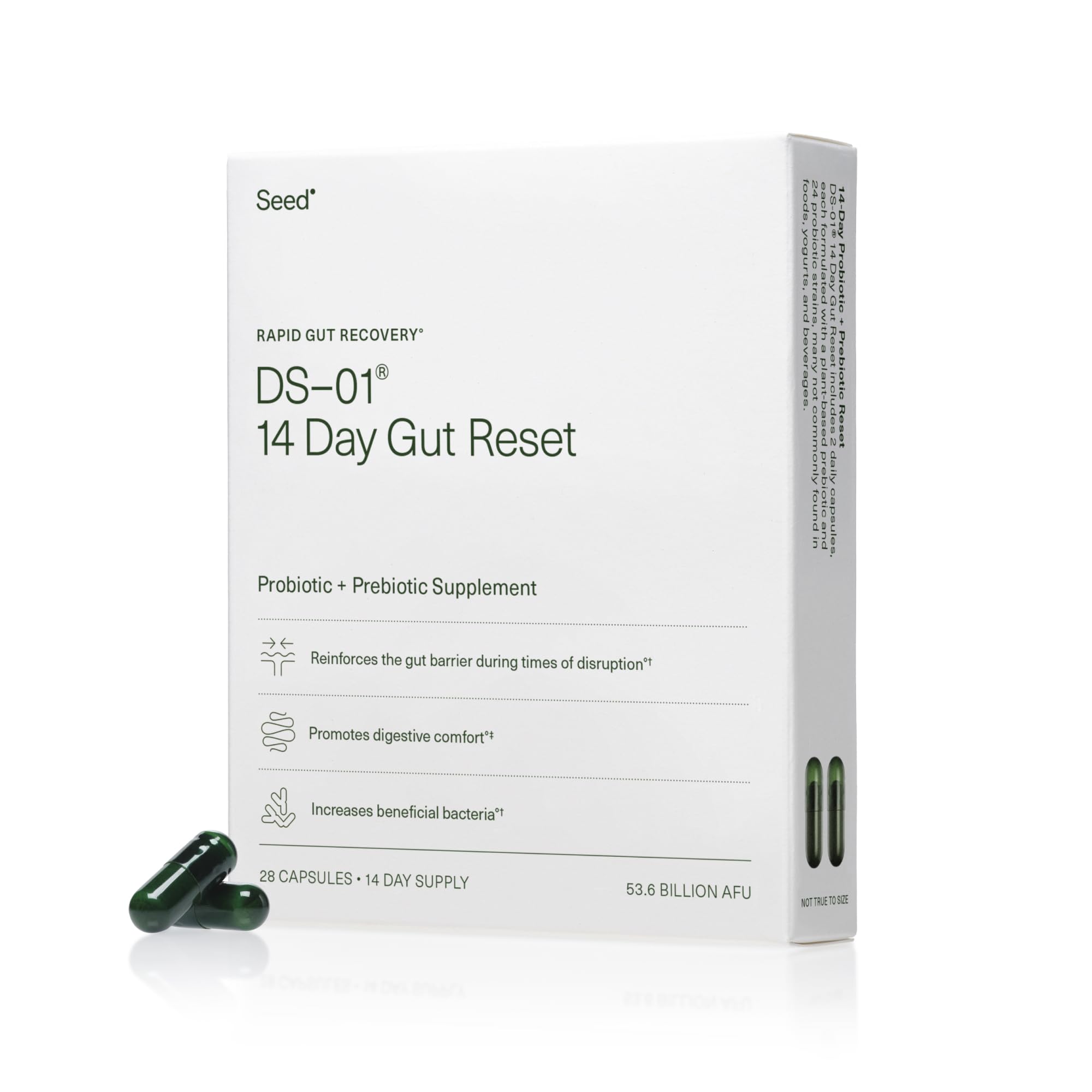 Seed envase frontal del 14 Day Gut Reset mostrando la marca y beneficios