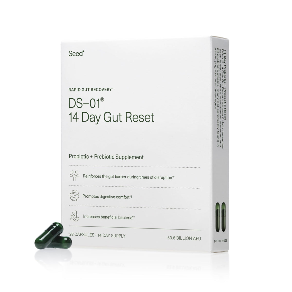 Seed envase frontal del 14 Day Gut Reset mostrando la marca y beneficios