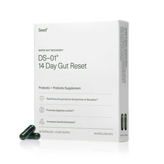 Seed envase frontal del 14 Day Gut Reset mostrando la marca y beneficios