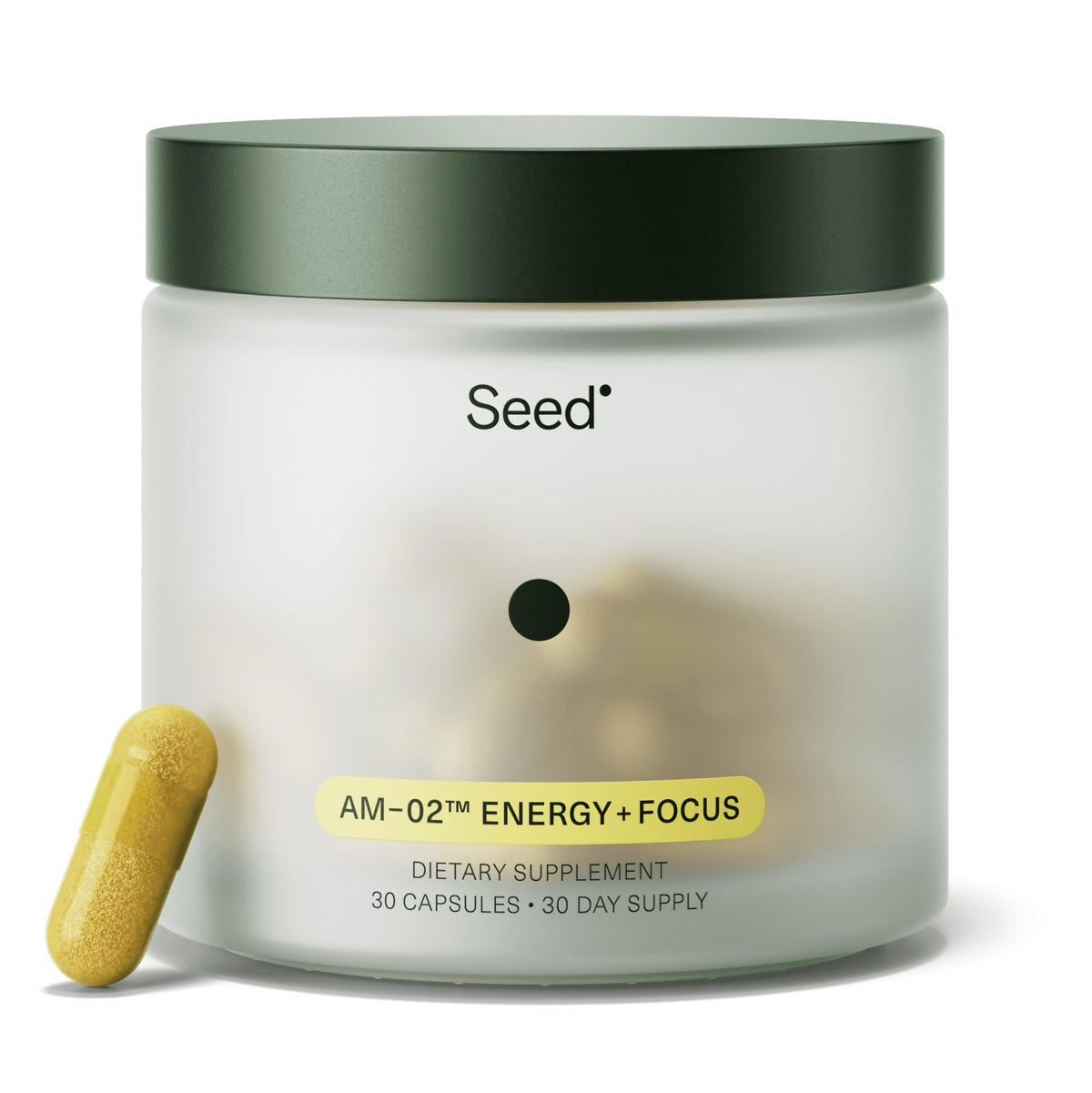 Seed frasco frontal mostrando diseño y garantía de calidad