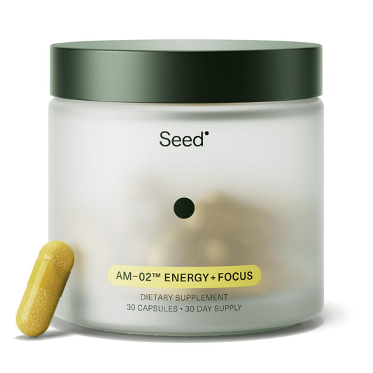 Seed frasco frontal mostrando diseño y garantía de calidad