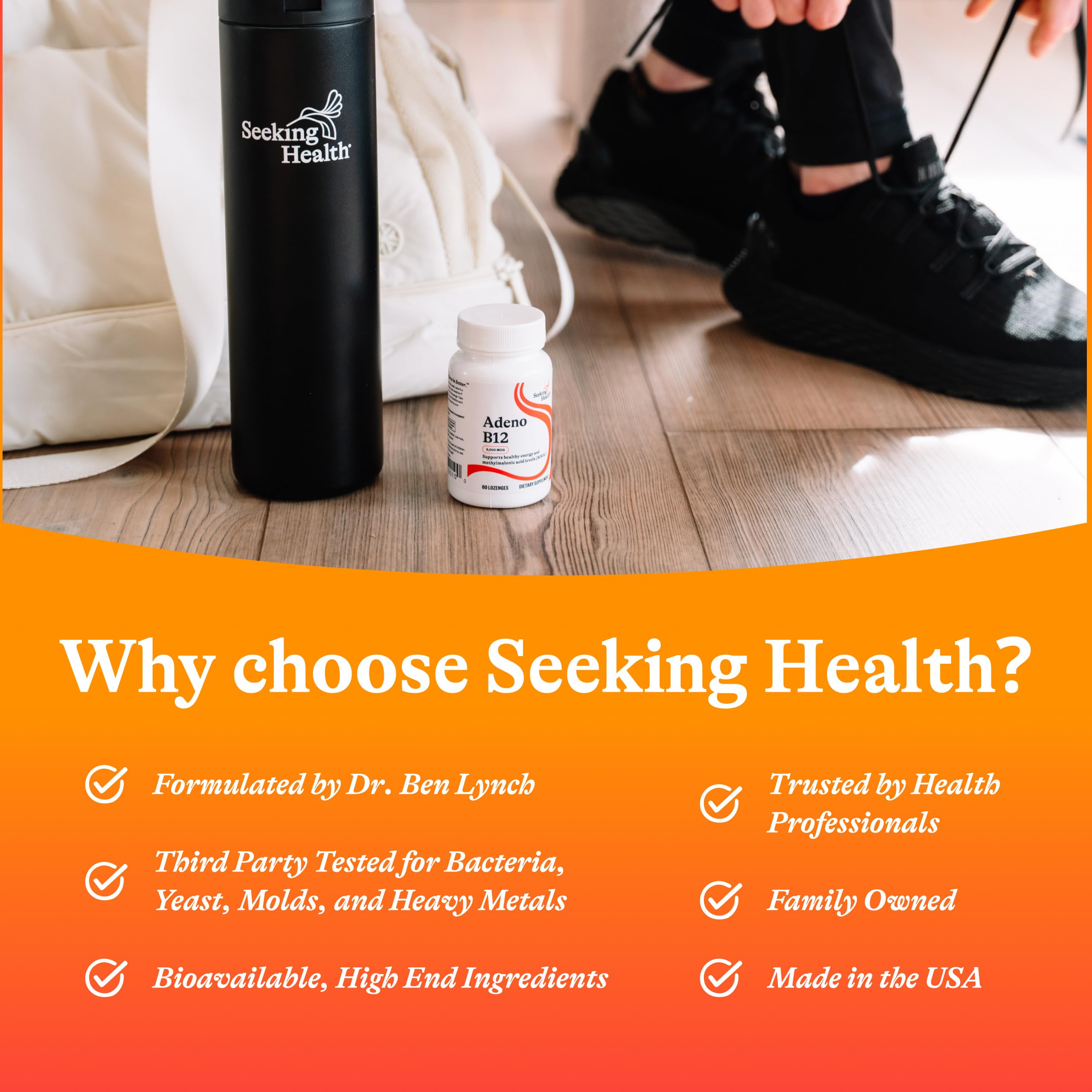 Seeking Health envase abierto con pastillas visibles y ordenadas