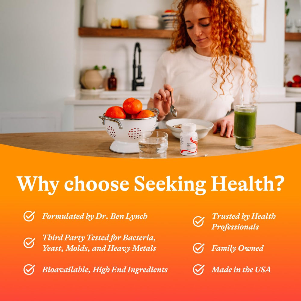 Seeking Health tabla de ingredientes que destaca vitaminas y enzimas