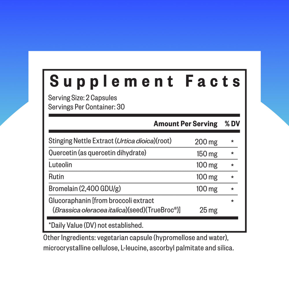 Seeking Health etiqueta detallada de HistaminX con ingredientes y claridad