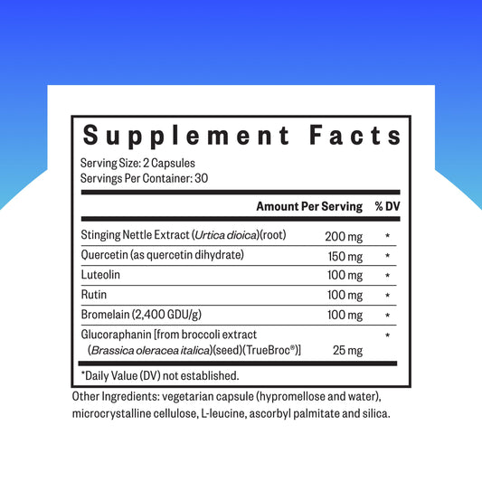 Seeking Health etiqueta detallada de HistaminX con ingredientes y claridad