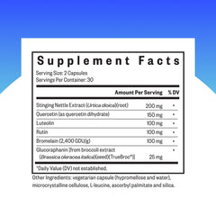 Seeking Health etiqueta detallada de HistaminX con ingredientes y claridad